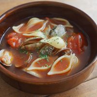 あさりとトマトのパスタスープ